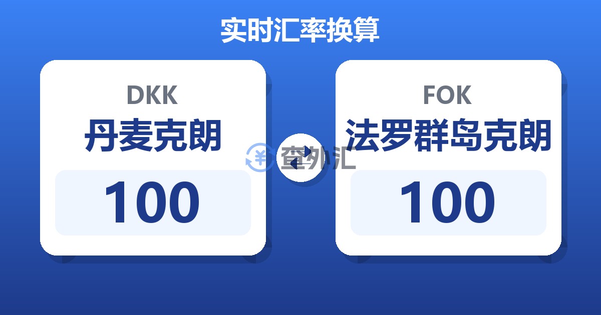 100丹麦克朗兑法罗群岛克朗