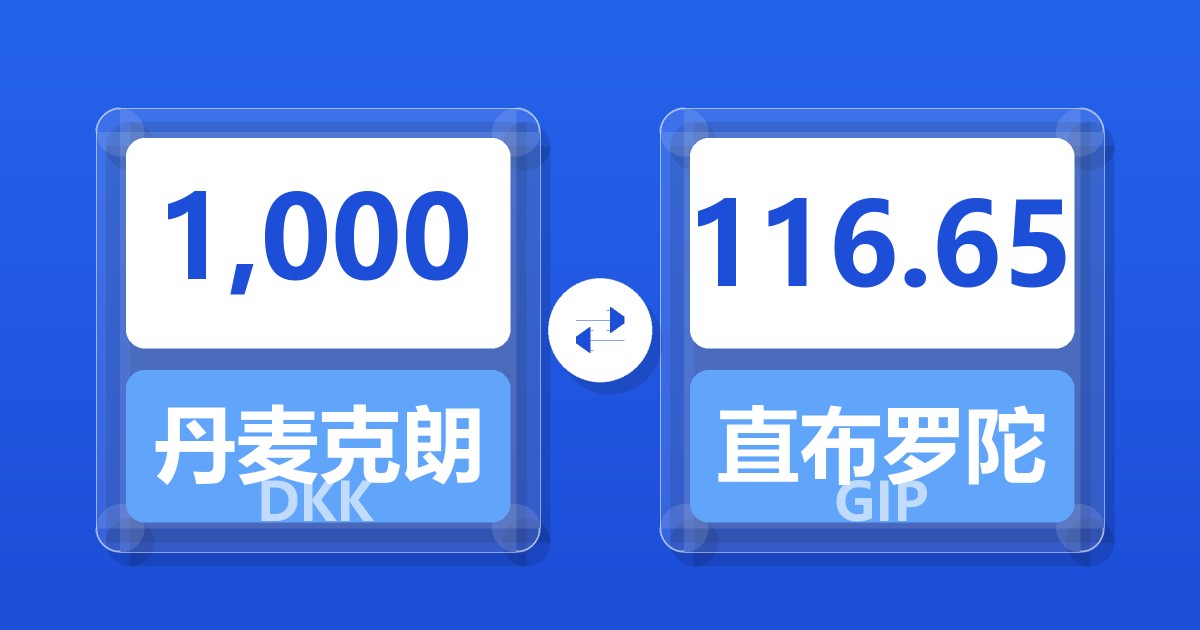 1,000丹麦克朗兑直布罗陀镑