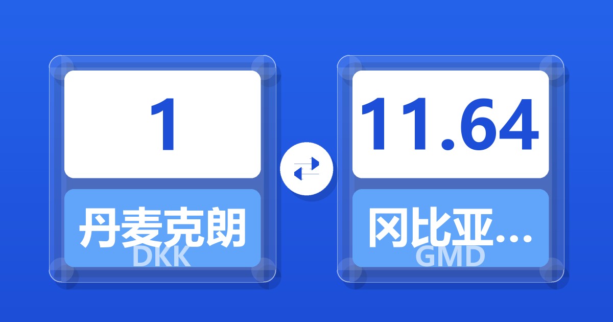 1丹麦克朗兑冈比亚达拉西