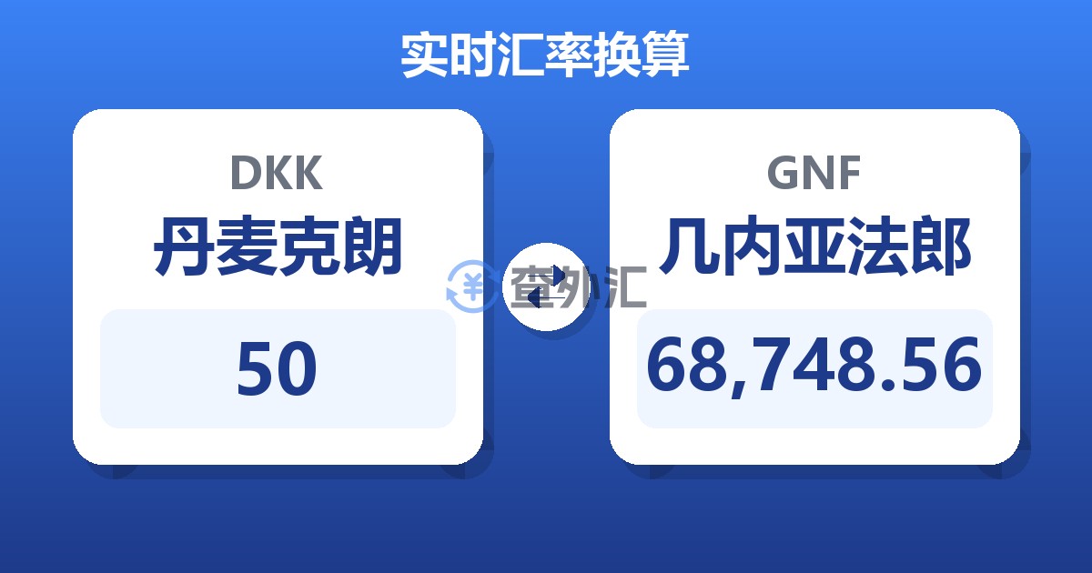 50丹麦克朗兑几内亚法郎