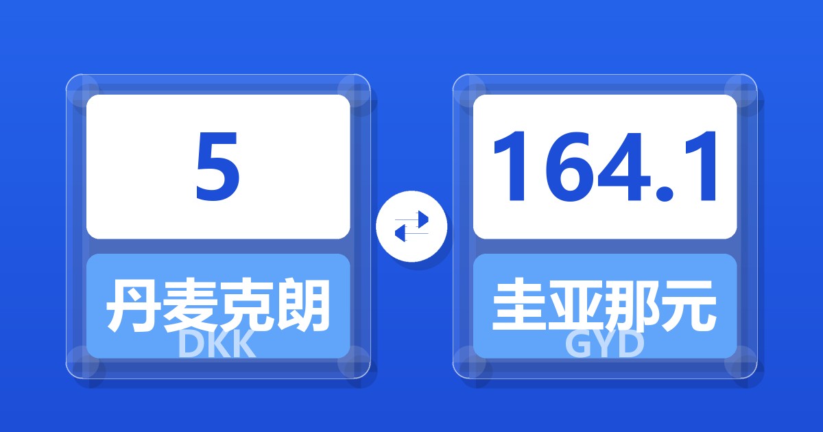 5丹麦克朗兑圭亚那元