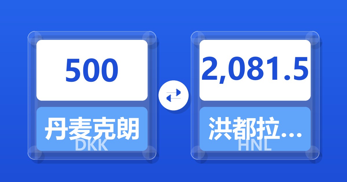 500丹麦克朗兑洪都拉斯伦皮拉