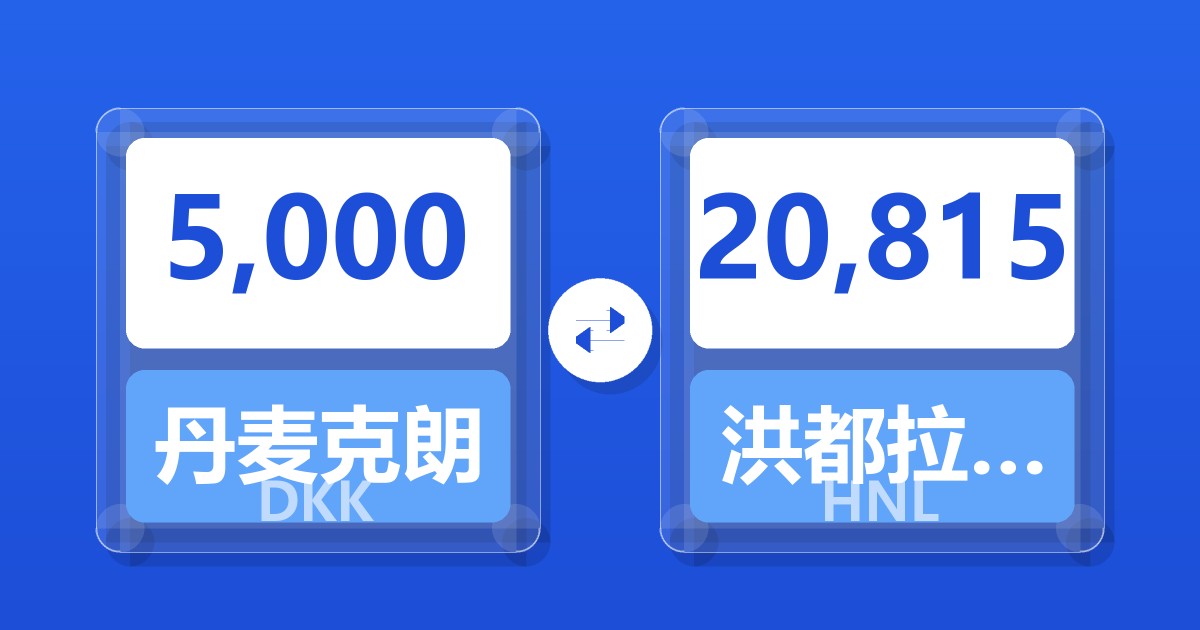 5,000丹麦克朗兑洪都拉斯伦皮拉