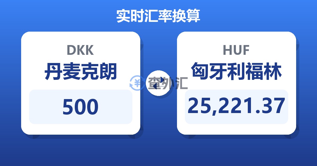 500丹麦克朗兑匈牙利福林