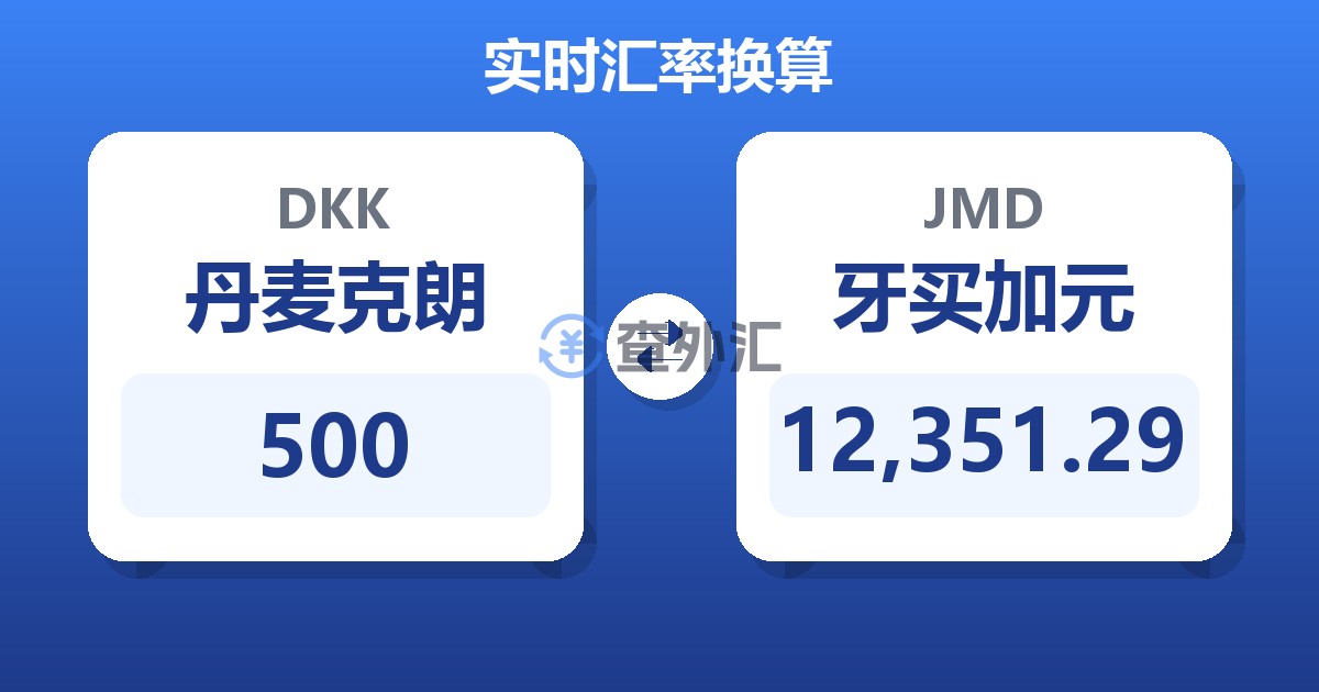 500丹麦克朗兑牙买加元