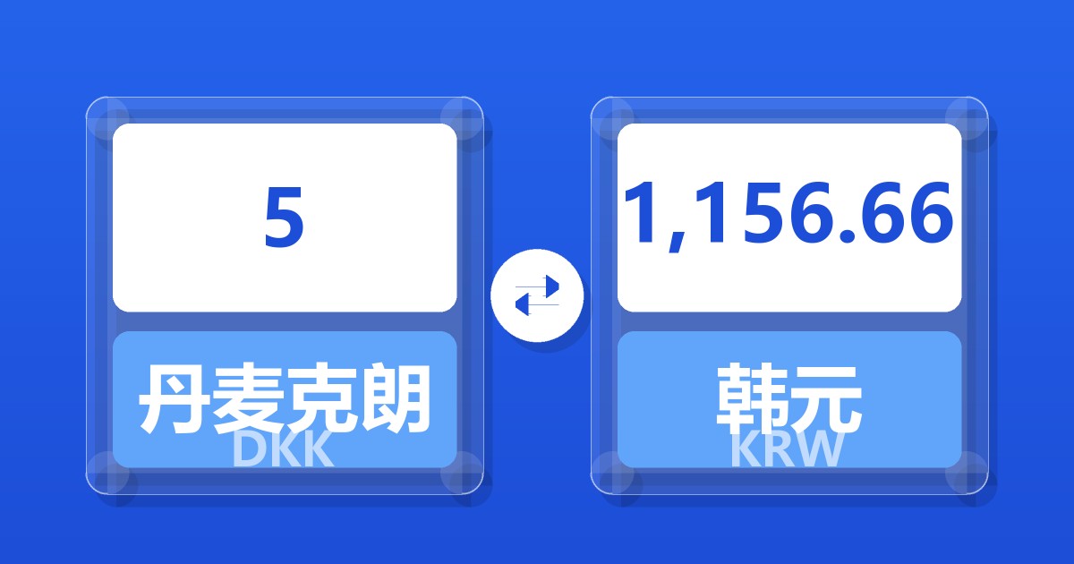 5丹麦克朗兑韩元