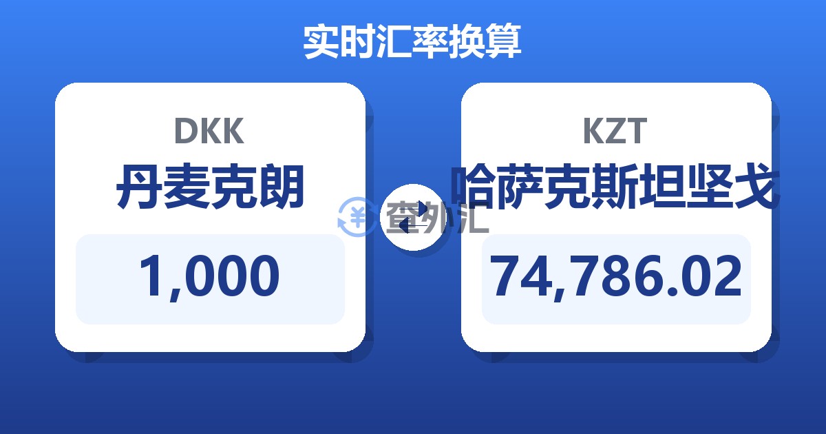 1,000丹麦克朗兑哈萨克斯坦坚戈