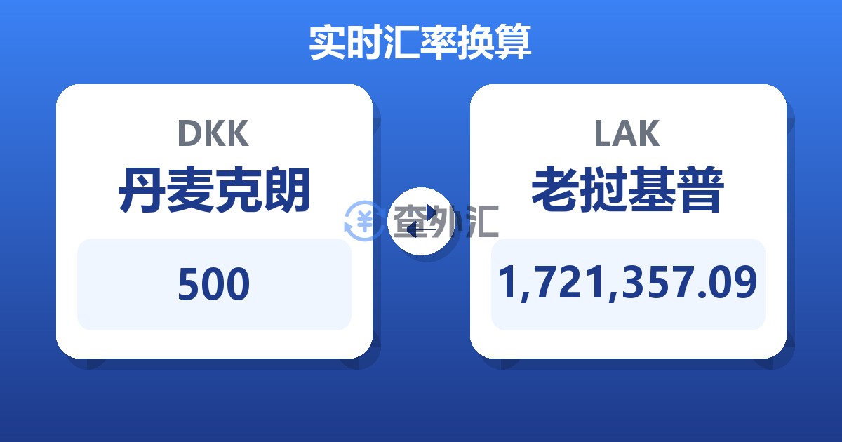 500丹麦克朗兑老挝基普