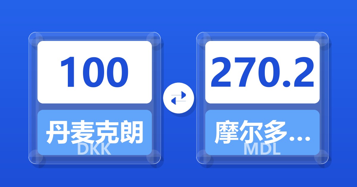 100丹麦克朗兑摩尔多瓦列伊
