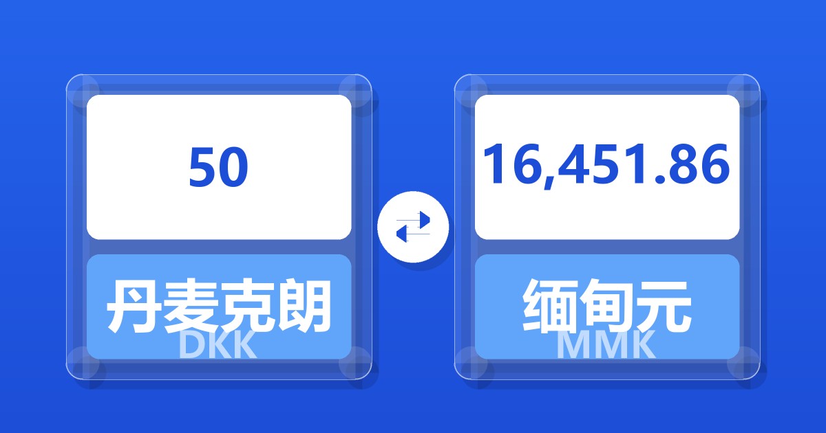 50丹麦克朗兑缅甸元