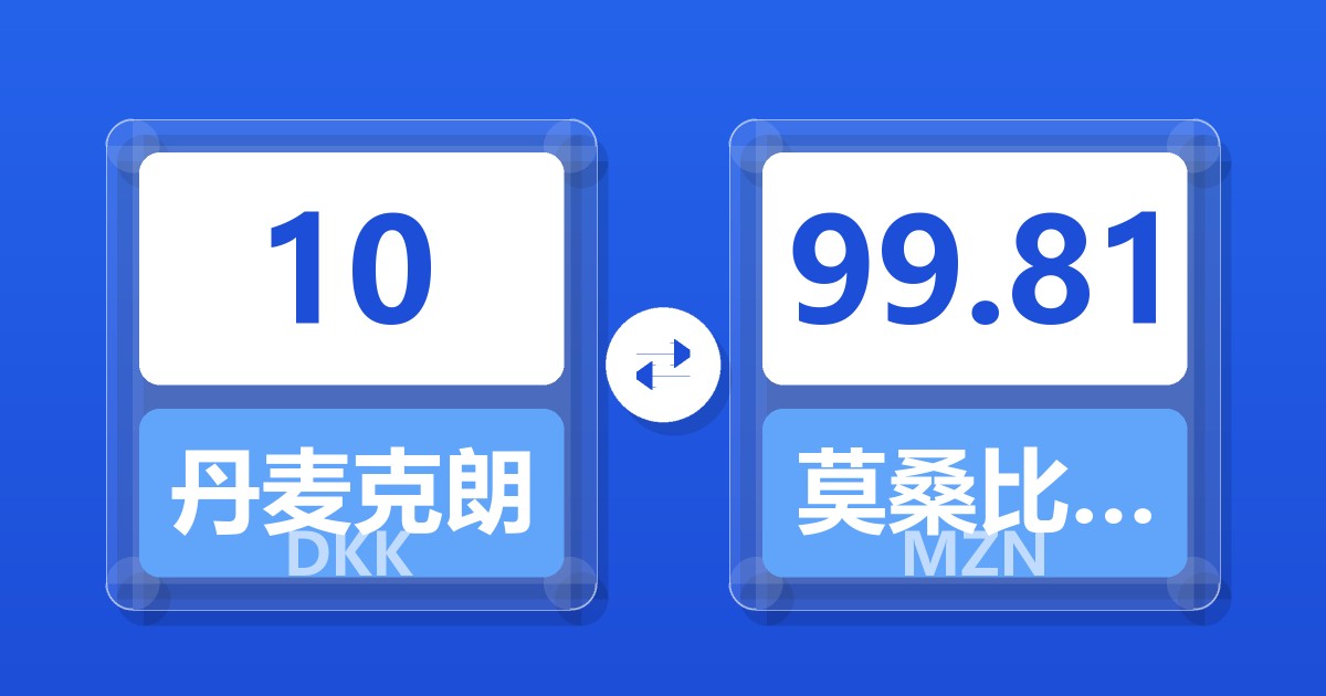 10丹麦克朗兑莫桑比克梅蒂卡尔