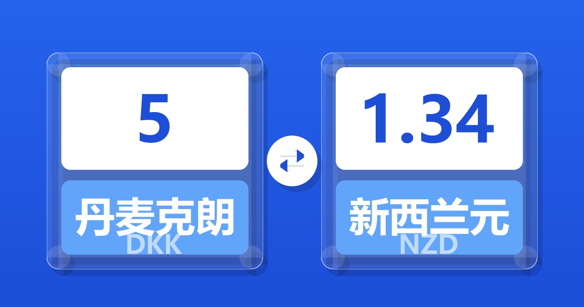 5丹麦克朗兑新西兰元