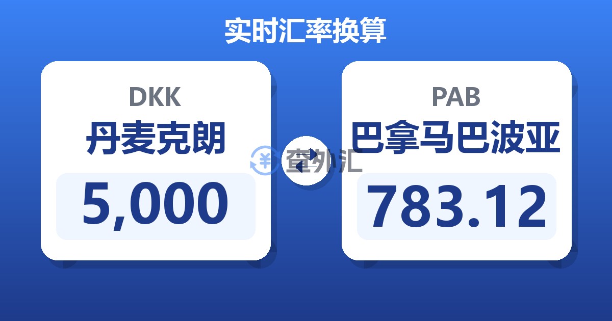 5,000丹麦克朗兑巴拿马巴波亚
