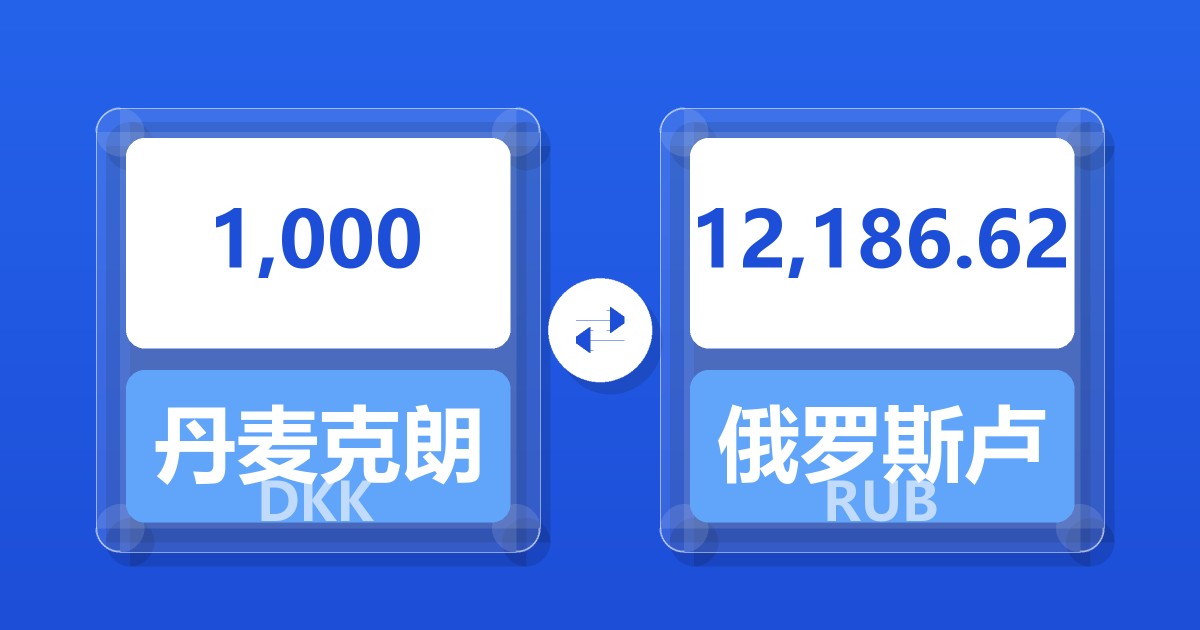 1,000丹麦克朗兑俄罗斯卢布
