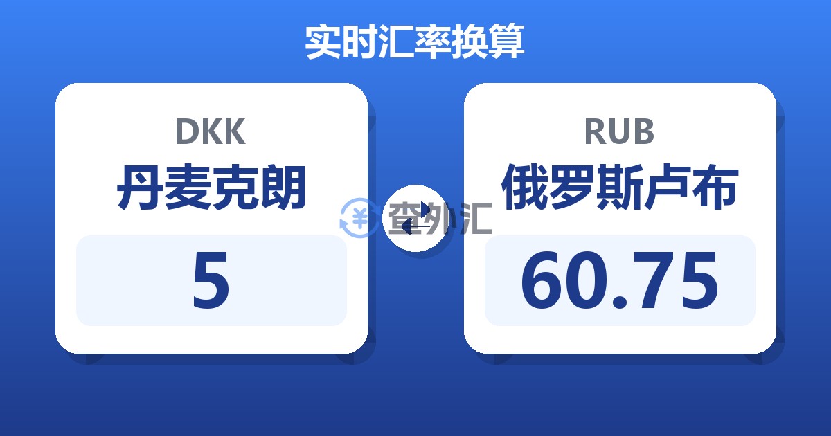 5丹麦克朗兑俄罗斯卢布