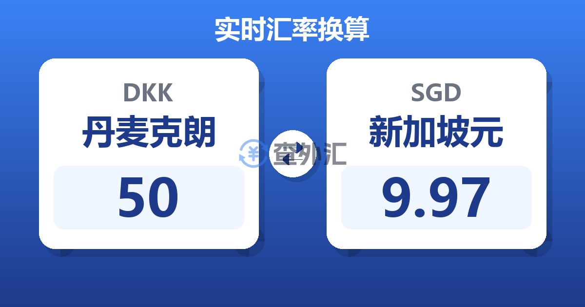 50丹麦克朗兑新加坡元