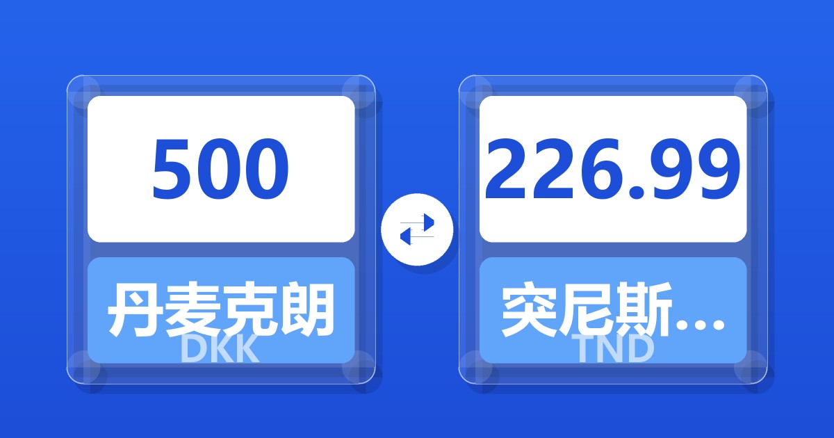 500丹麦克朗兑突尼斯第纳尔