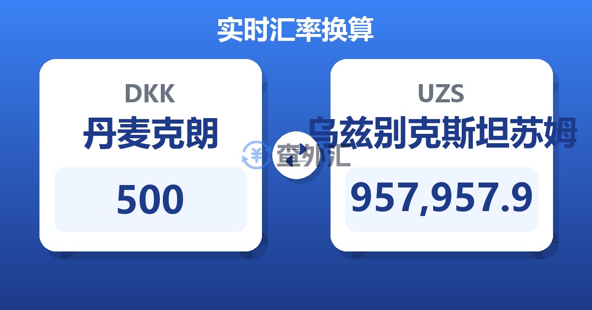 500丹麦克朗兑乌兹别克斯坦苏姆