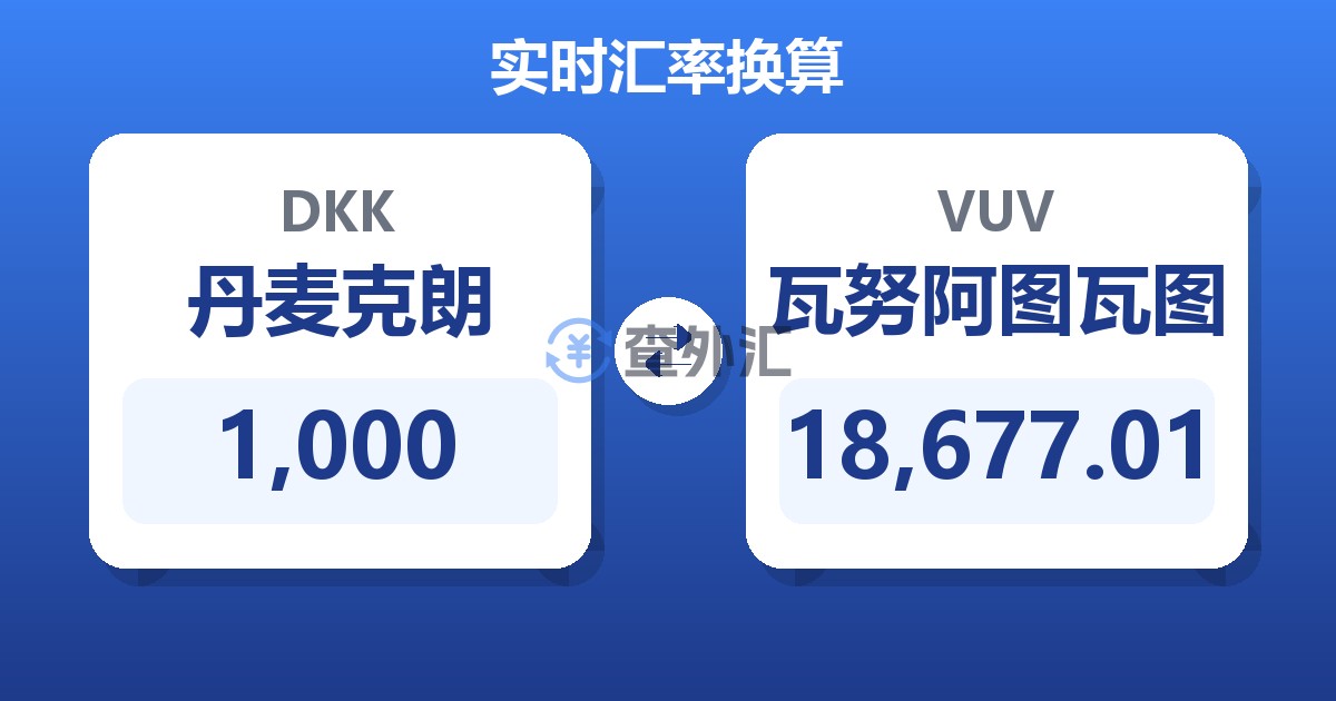 1,000丹麦克朗兑瓦努阿图瓦图