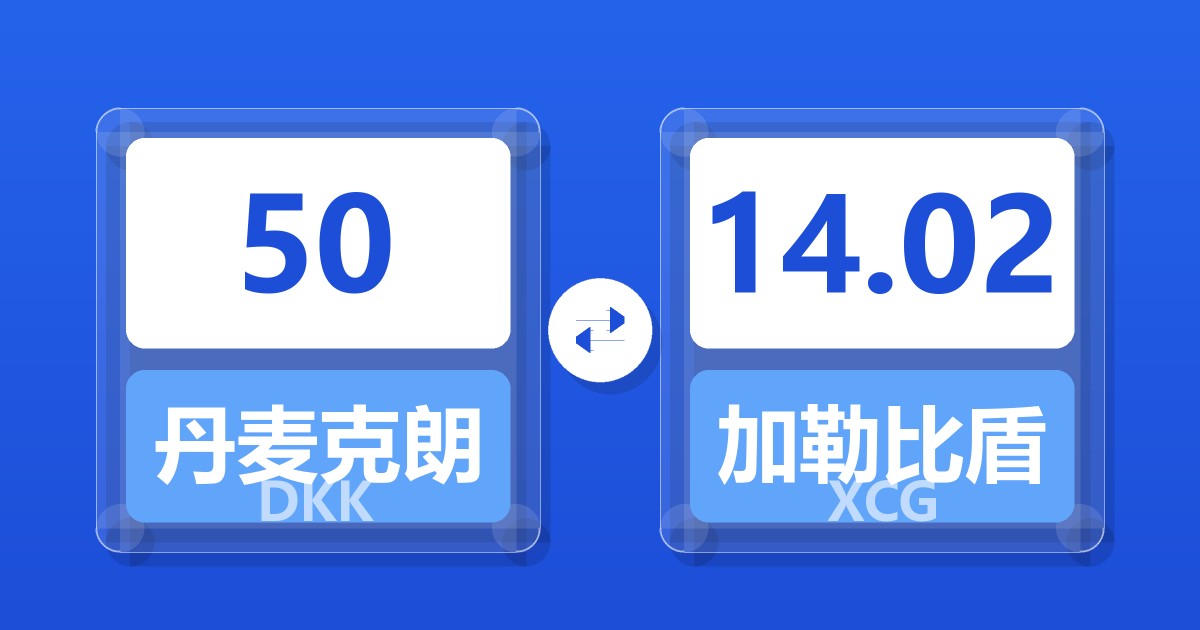 50丹麦克朗兑加勒比盾