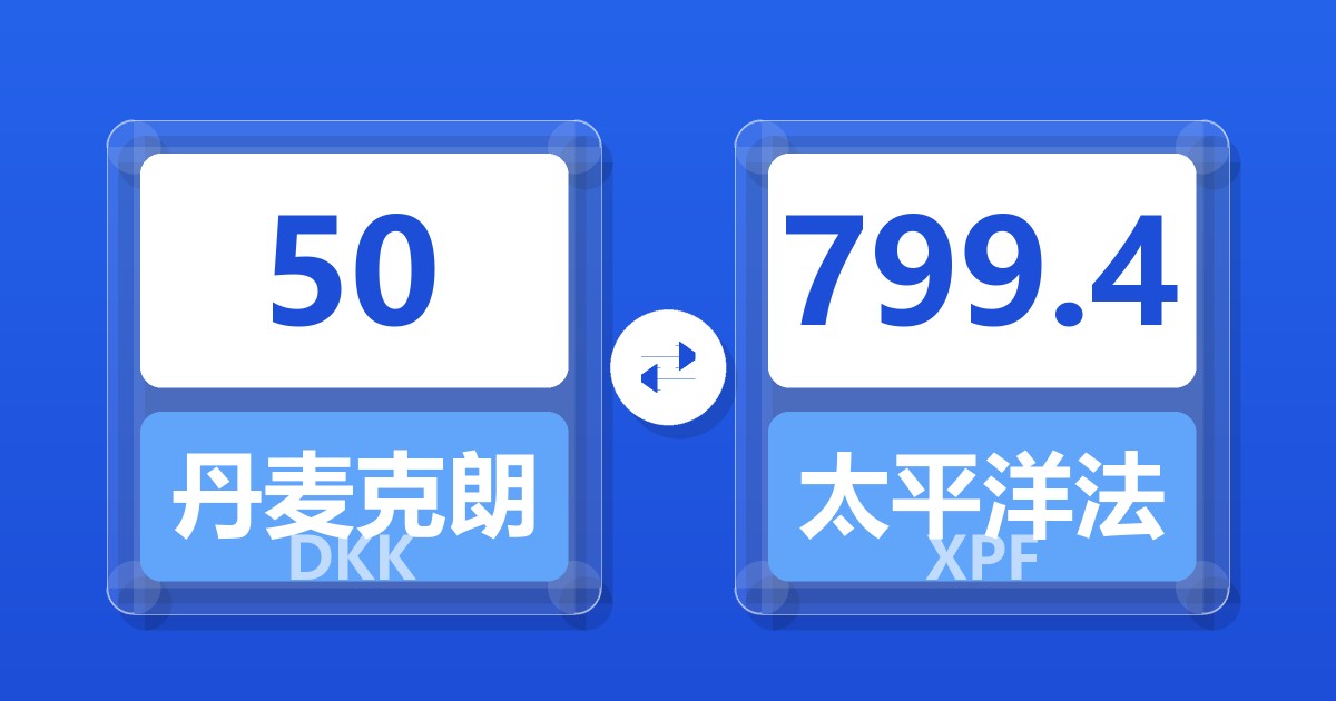 50丹麦克朗兑太平洋法郎