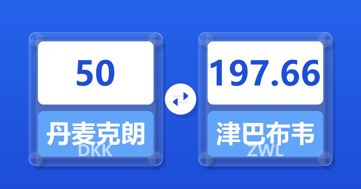 50丹麦克朗兑津巴布韦元