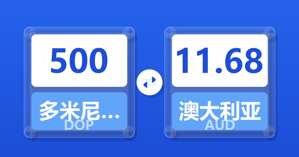 500多米尼加比索兑澳大利亚元