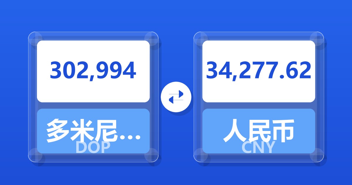 302,994多米尼加比索兑人民币