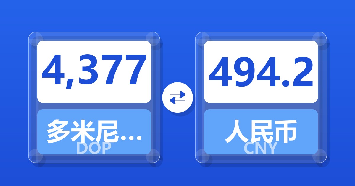 4,377多米尼加比索兑人民币