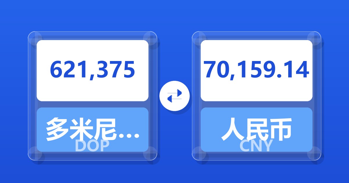 621,375多米尼加比索兑人民币