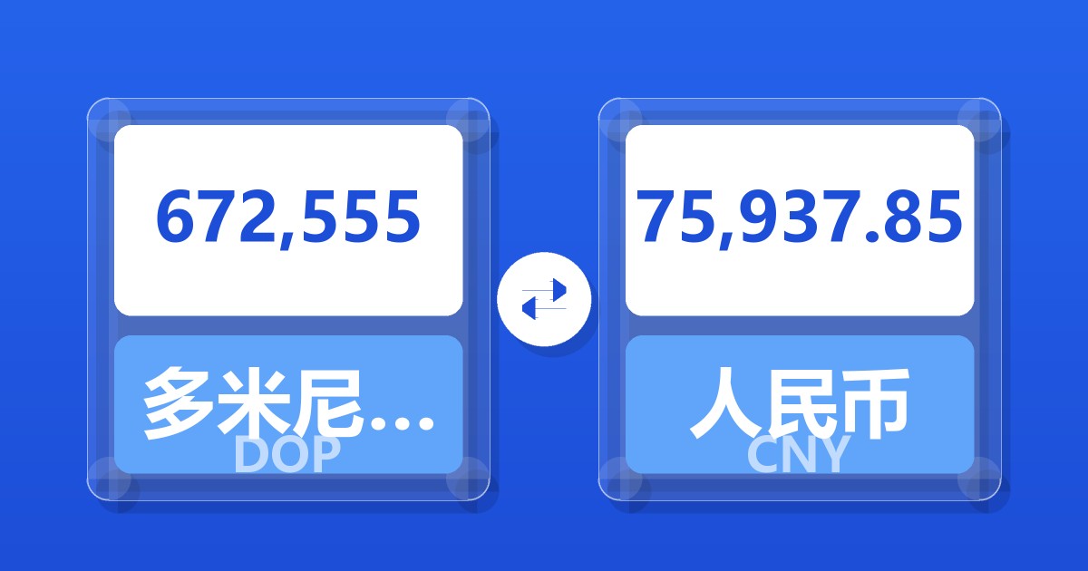 672,555多米尼加比索兑人民币