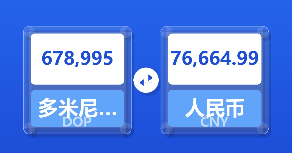 678,995多米尼加比索兑人民币