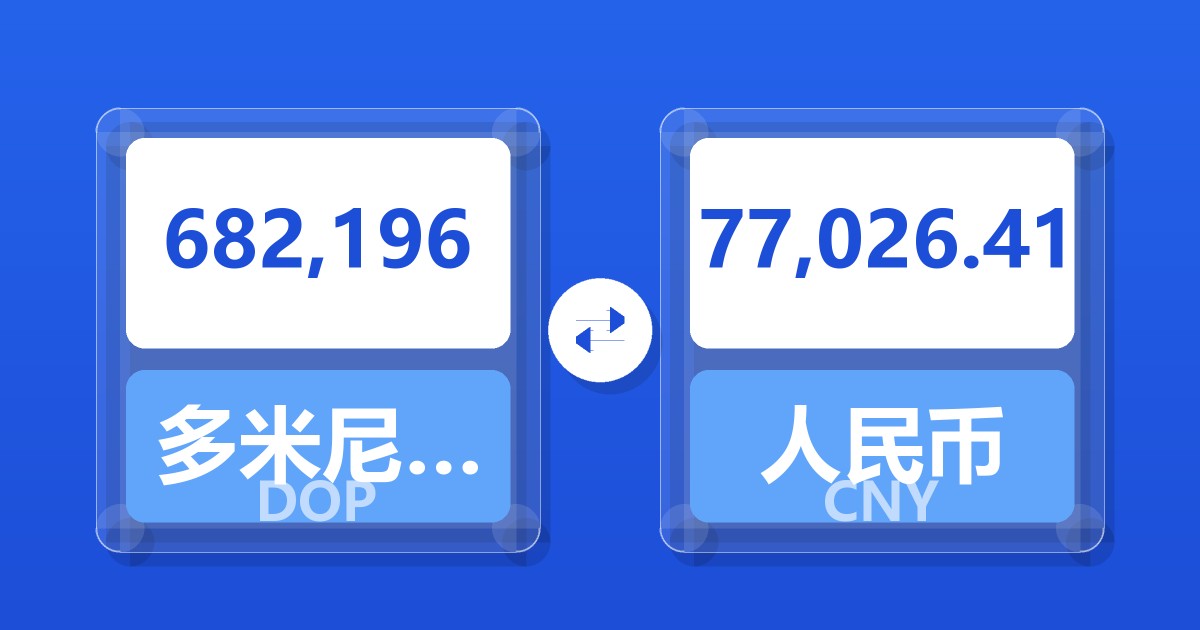 682,196多米尼加比索兑人民币