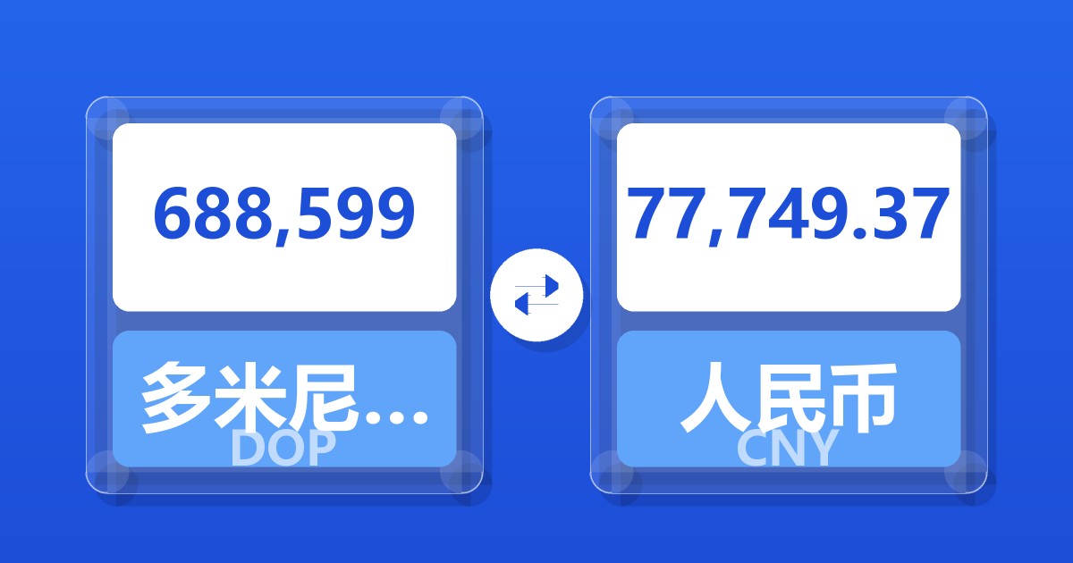 688,599多米尼加比索兑人民币