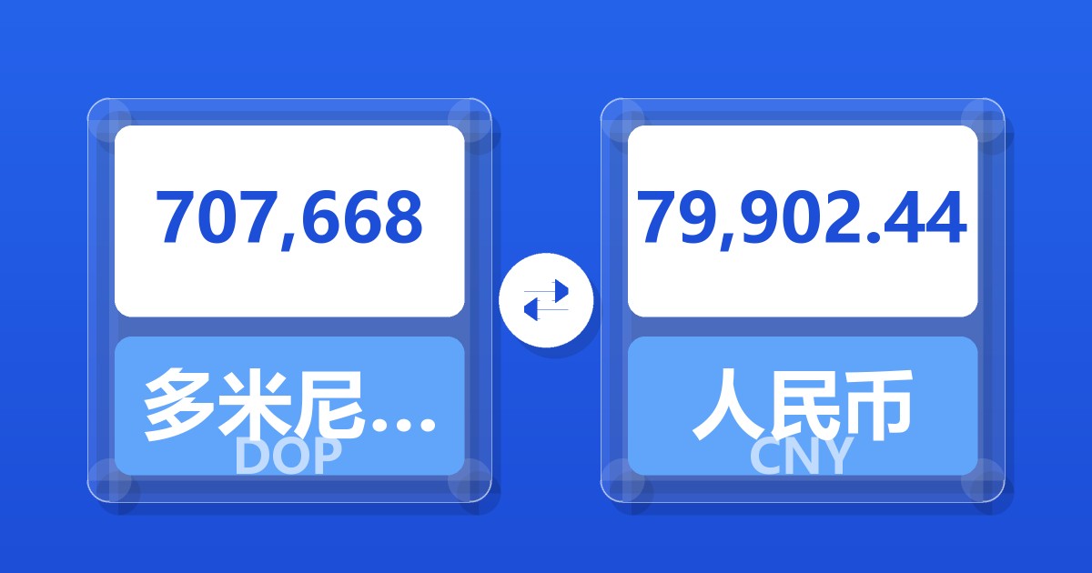 707,668多米尼加比索兑人民币