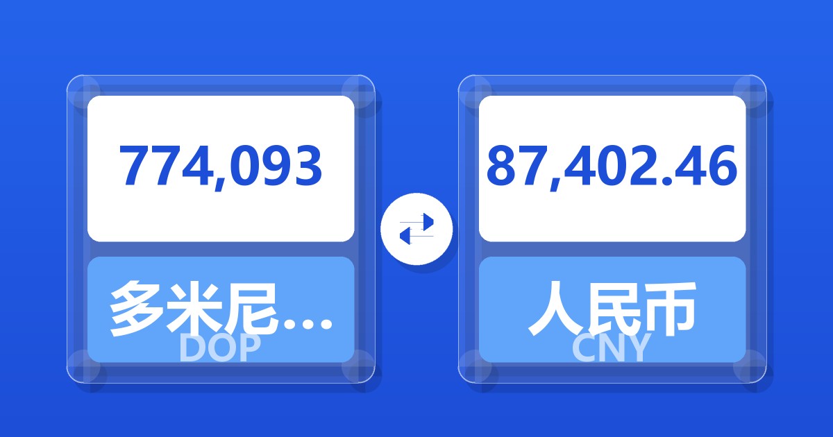774,093多米尼加比索兑人民币