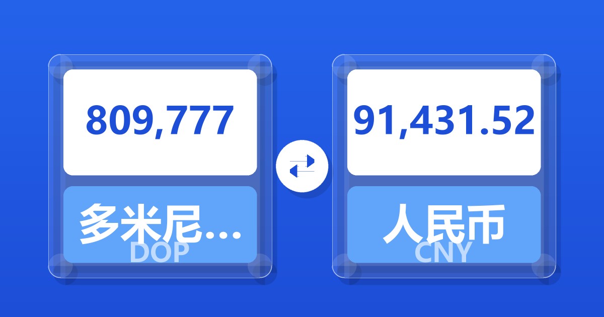809,777多米尼加比索兑人民币