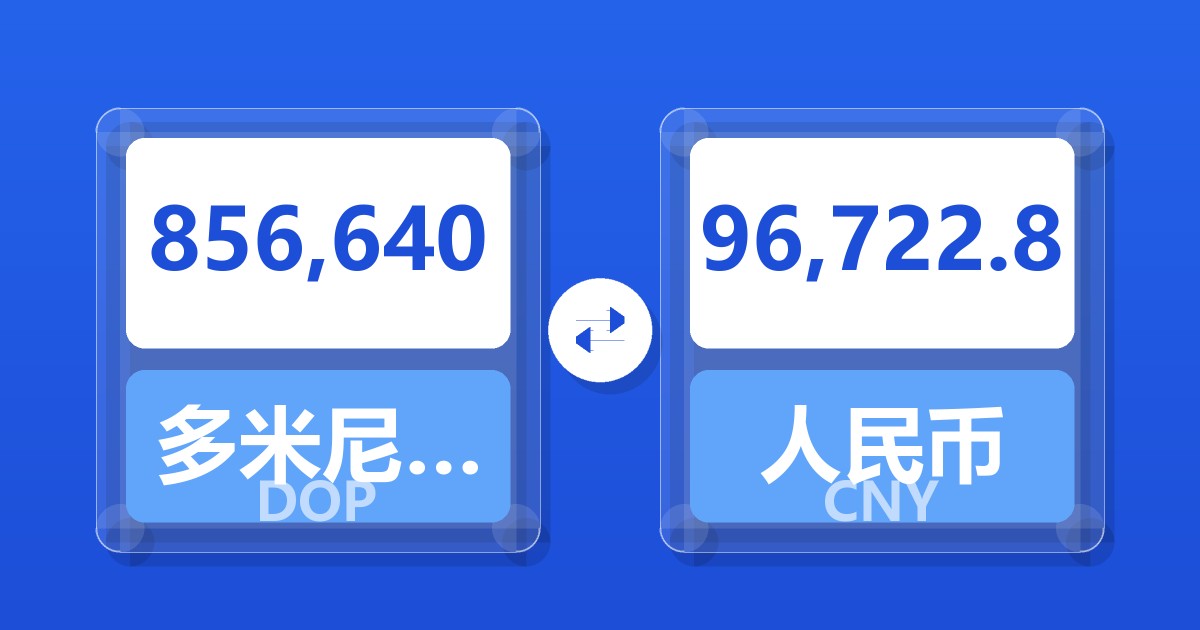856,640多米尼加比索兑人民币