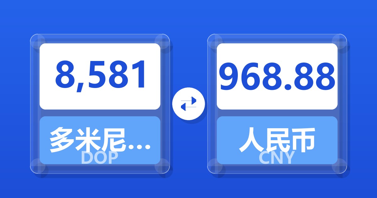 8,581多米尼加比索兑人民币