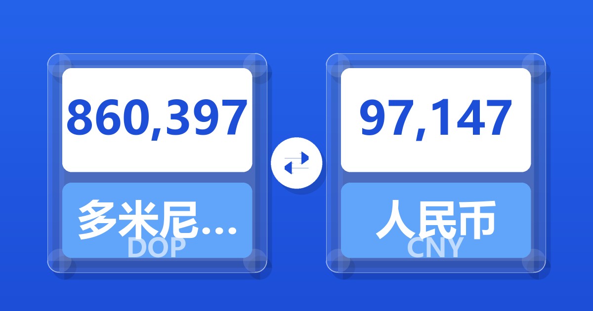 860,397多米尼加比索兑人民币