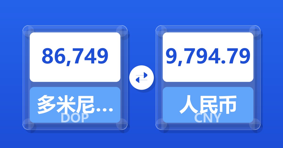 86,749多米尼加比索兑人民币
