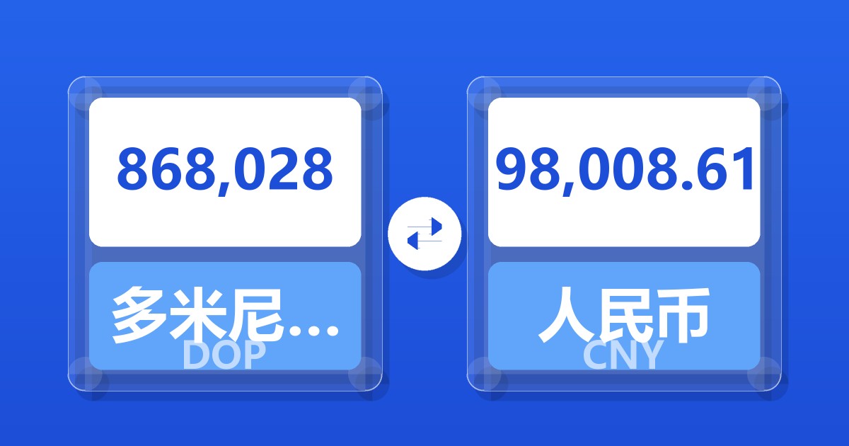 868,028多米尼加比索兑人民币