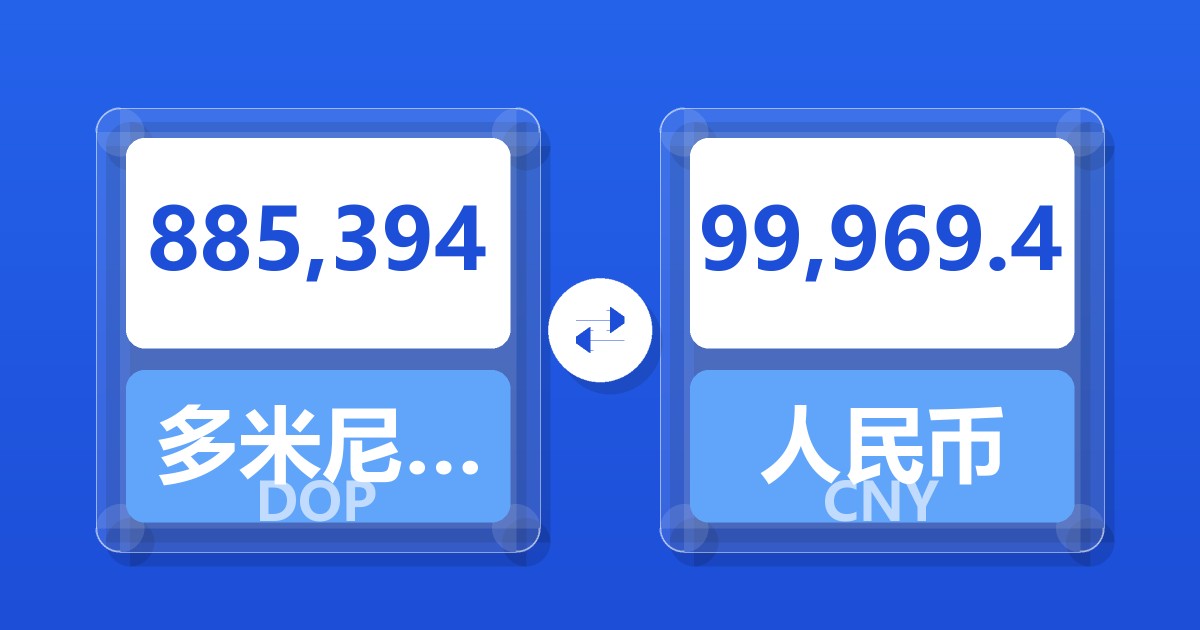 885,394多米尼加比索兑人民币