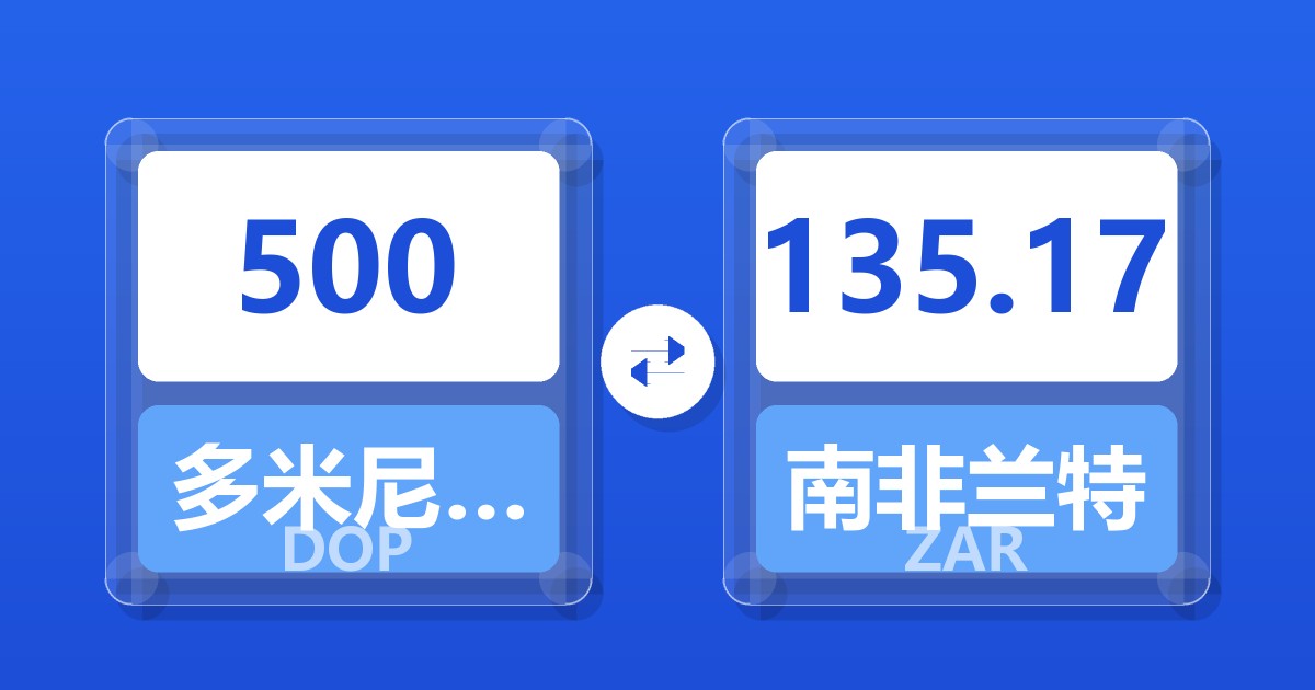 500多米尼加比索兑南非兰特