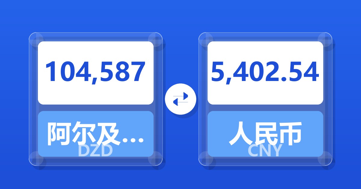 104,587阿尔及利亚第纳尔兑人民币