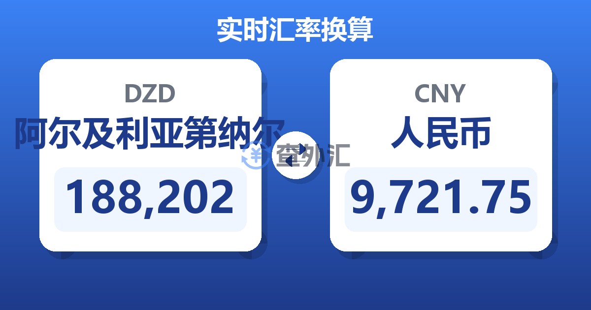 188,202阿尔及利亚第纳尔兑人民币