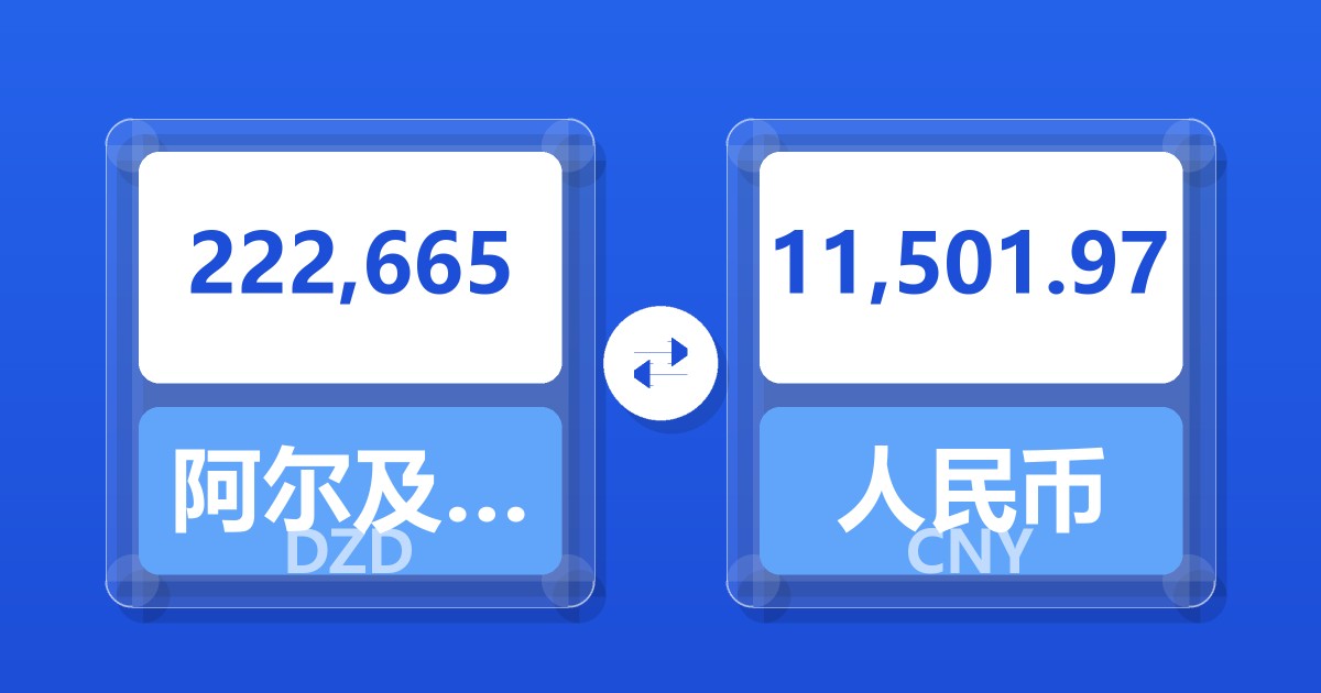 222,665阿尔及利亚第纳尔兑人民币