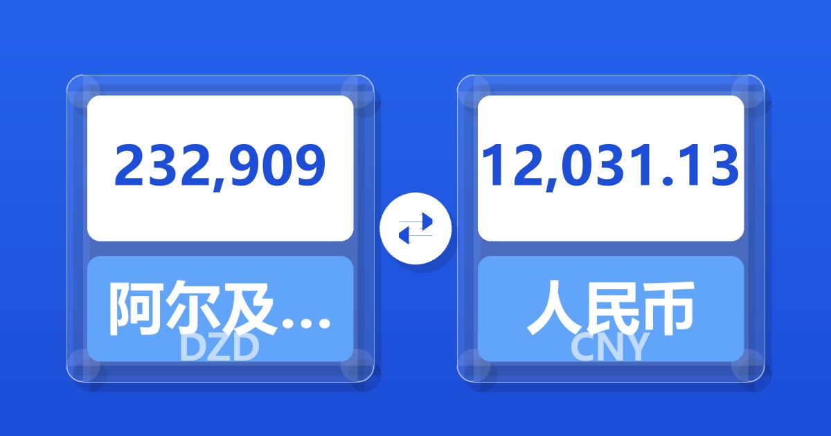 232,909阿尔及利亚第纳尔兑人民币