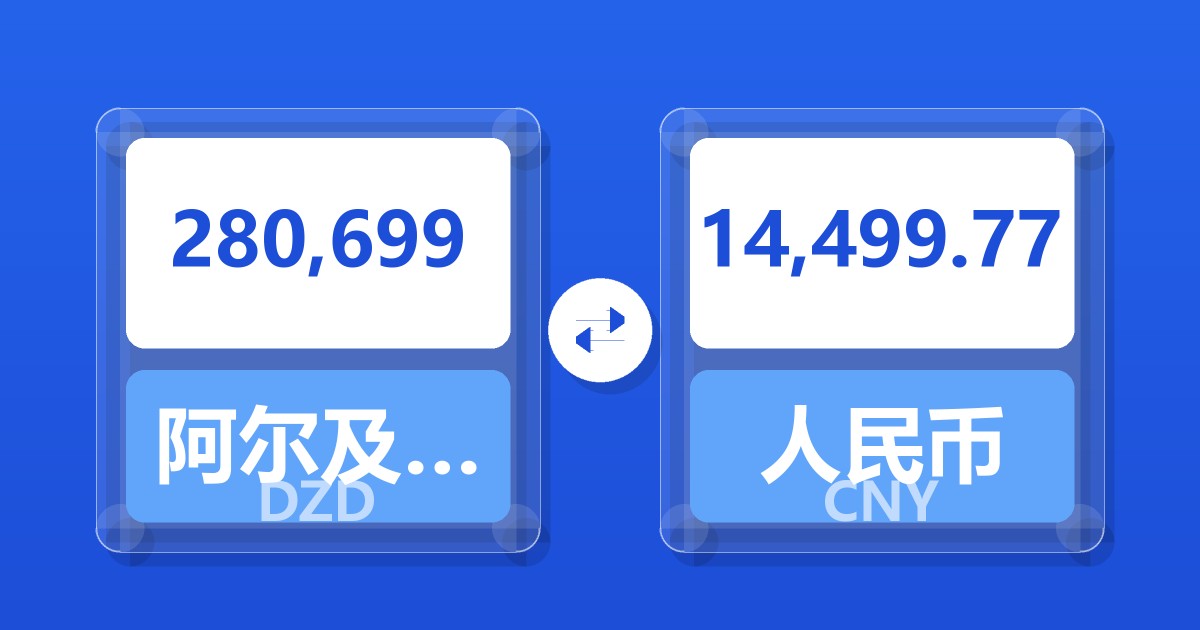 280,699阿尔及利亚第纳尔兑人民币