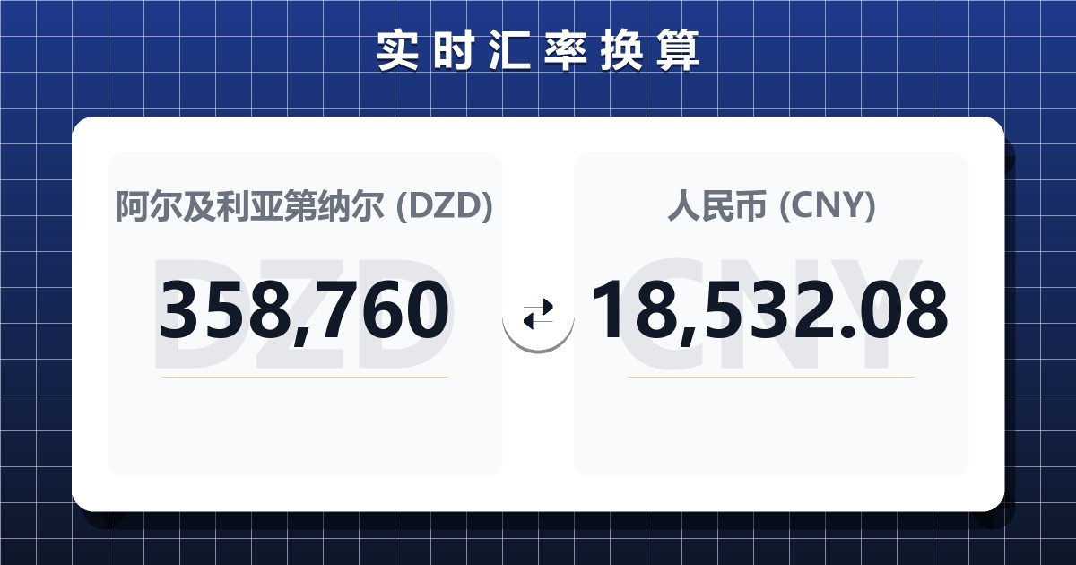 358,760阿尔及利亚第纳尔兑人民币
